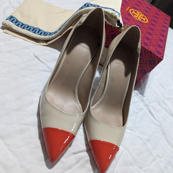 Tory Burch dulce de leches samba Elizabeth 85mm pump soft patent leather - Picture 6 of 7